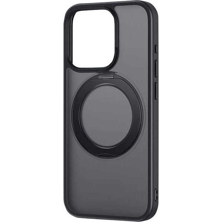 Baseus Phone Case with Stand SkyRing 360° for iP 15 +tempered-glass and cleaning kit (black) (Apple iPhone 15), Smartpho...