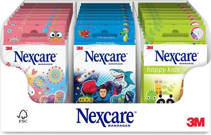 Produktbild 3M Nexcare Display Kinderpflaster Mixed Happy Kids 24 Stück (1 x)