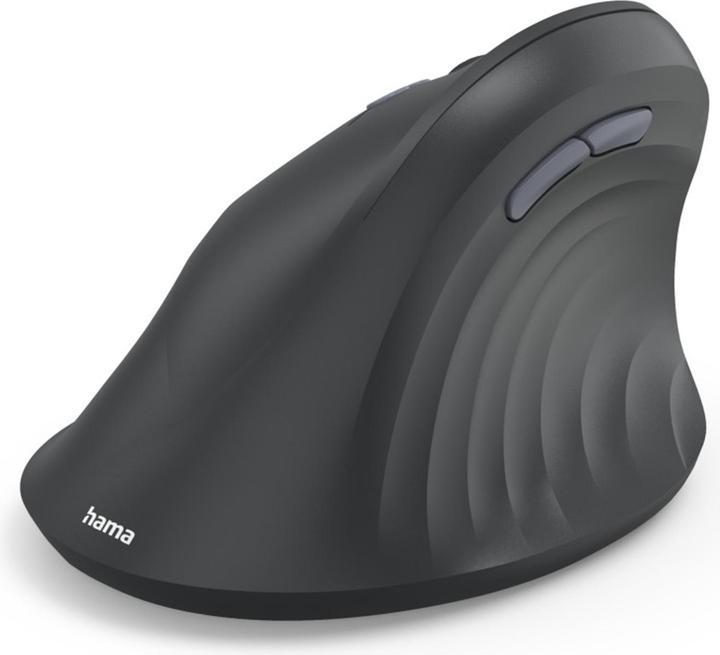 Actual product image Hama Vertikale, ergonomische Linkshänder-Maus „EWM-500L“, Funk, 7 Tasten,Schwarz (Wireless)