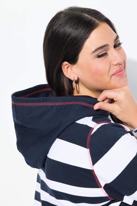 Produktbild Ulla Popken Hoodie, Streifen, Kapuze, Kängurutasche, Langarm (42, 44)