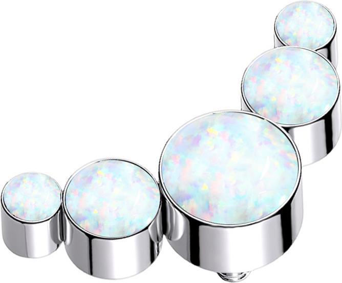 Immagine prodotto Star Piercing Dermal Anchor argento cinque opali bianchi (senza ottone, Titanio)