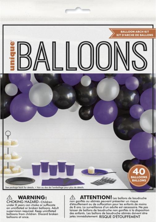 Produktbild Unique Ballongirlande pinkl violett blau DIY Girlande 80 Ballons inkl. Konfettiballone und 4m Ballonband (40 x)