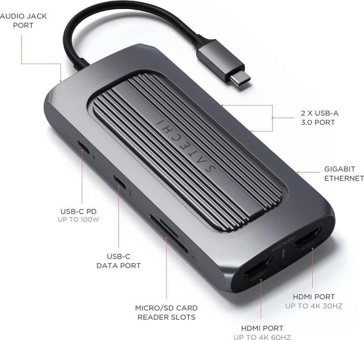 Immagine prodotto Satechi St-Ucmxam (USB-C, 10 Porti)
