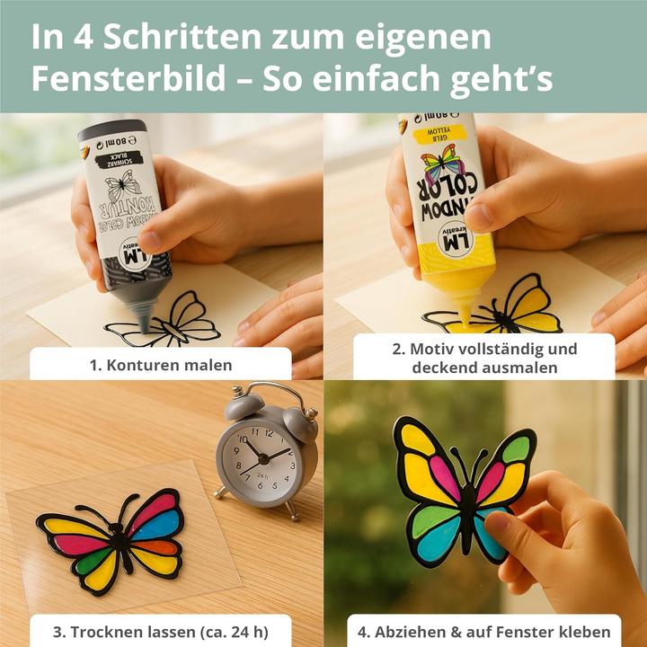 Produktbild LM Kreativ Window Color Set mit 17 Farben und Malvorlagen (Mehrfarbig)