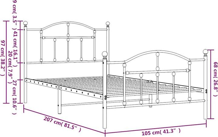 Produktbild vidaXL Bettgestell (100 x 200 cm)