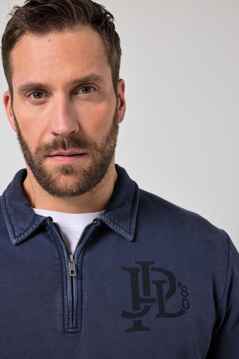 Produktbild JP1880 Sweatshirt, Polokragen, Zipper, Brustprint (7XL)