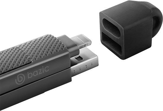 Actual product image Energea Bazic cable GoCharge Alucable 4w1 (USB-A/USB-C - USB-C/Lightning) 0.15m czarny/black 60W 3A (0.15 m, USB 3.0, 60 W)