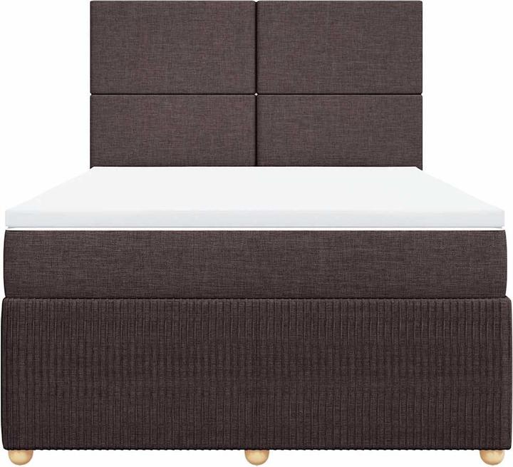 Produktbild VidaXL Boxspringbett Polsterbett Bett mit Matratze Dunkelbraun 80x200cm Stoff (80 x 200 cm)