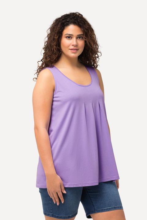 Produktbild Ulla Popken Top, Zierfalten, A-Linie, Rundhals, ärmellos, Modal (50, 52)