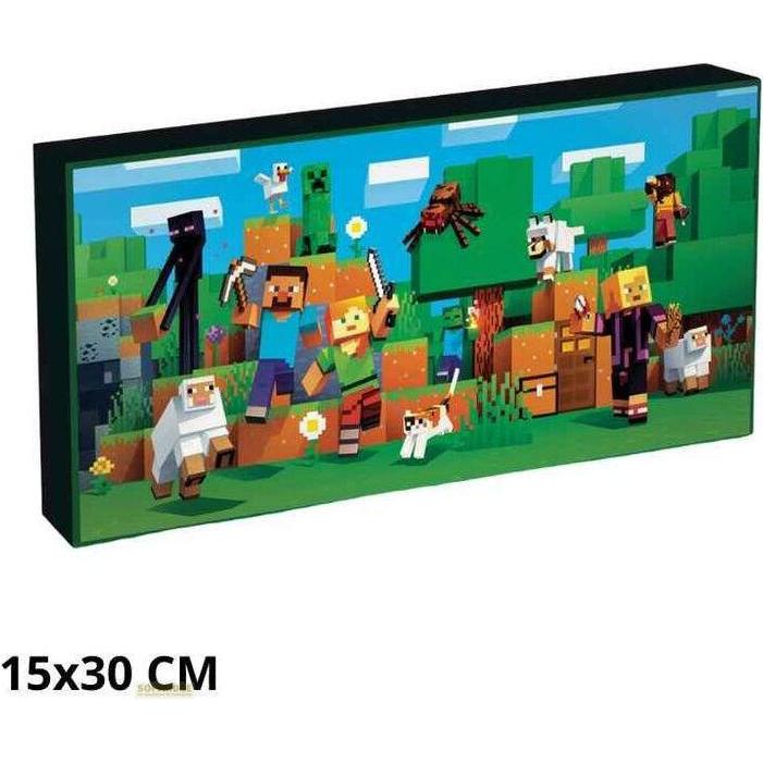 Pyramid, Quadri, Tela Retroilluminata LED Minecraft Isometric (30.50 x 15.50 cm)