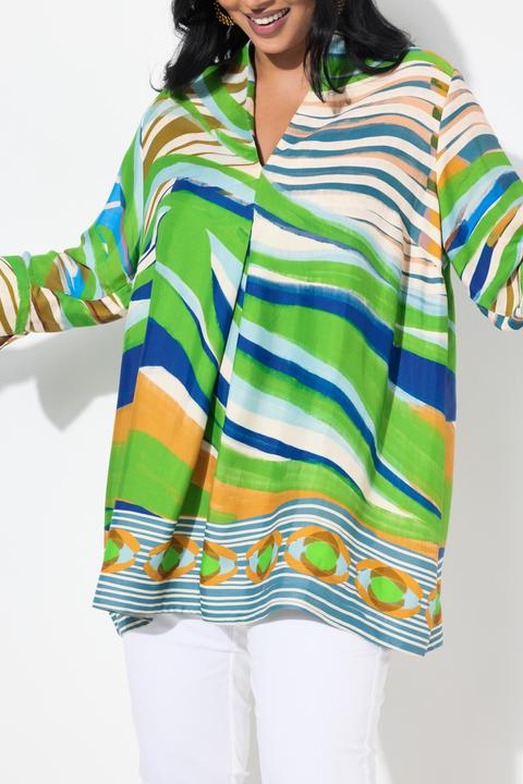 Immagine prodotto Ulla Popken Tunica dal taglio svasato con scollo montante a V e maniche a 3/4 (42, 44)