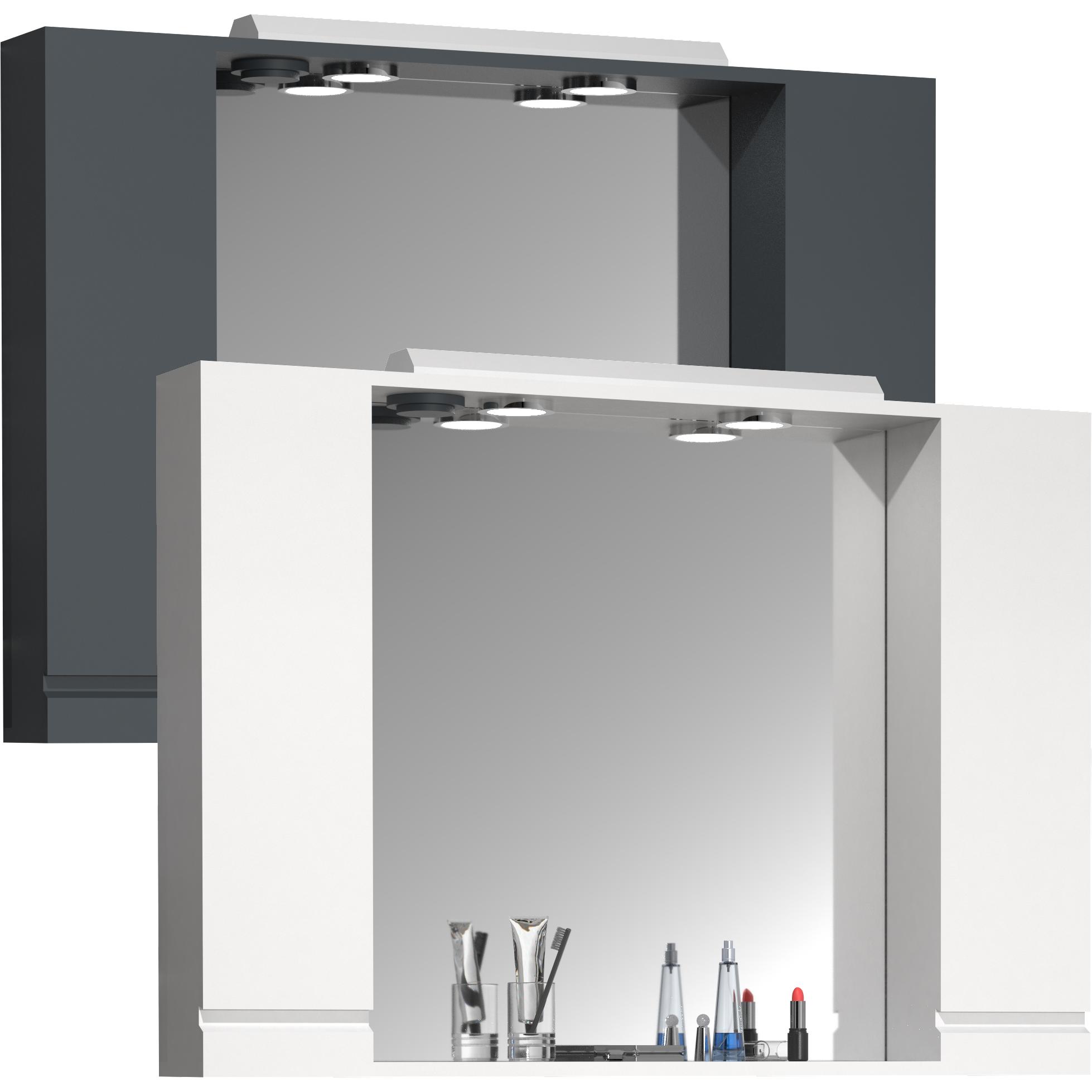 VCM, Spiegelschrank, Badspiegel Wandspiegel Breite 100 cm Hängespiegel Spiegelschrank Badezimmer Drehtür grifflos (100 x...