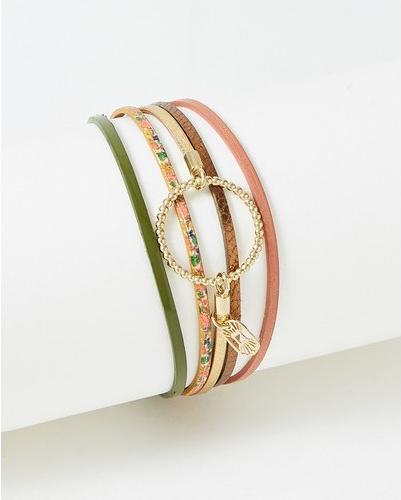 Produktbild Flowers Forzoé Annabelle Armband – Messingplatte – Echtes Leder (MAT BIJOU)