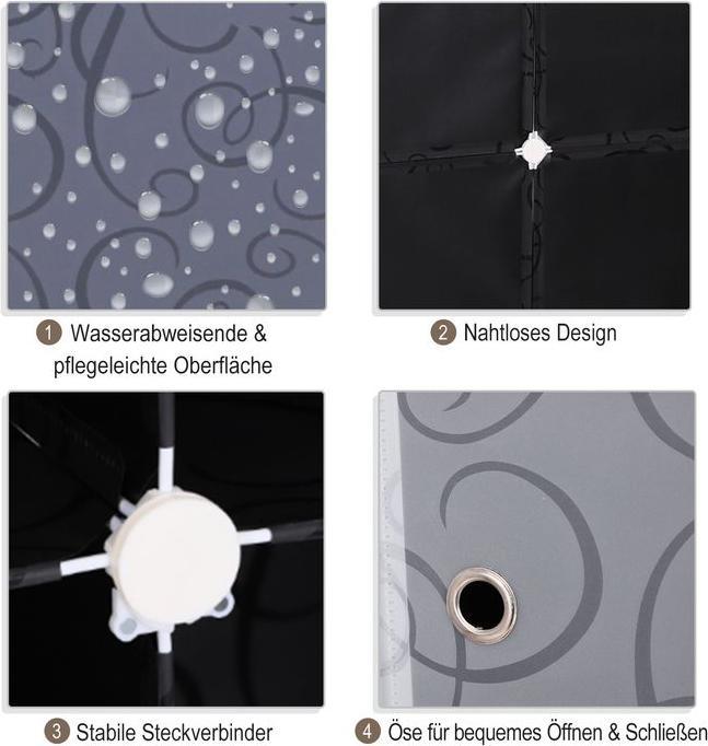 Actual product image Swisshandel24 Wardrobe DIY wardrobe Shelving system Plug-in shelf Cube wardrobe with clothes rail 2 + 6 (111 x 47 x 145 cm)