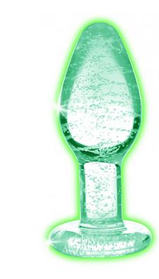 Actual product image XR Brands GlowInTheDark GlasAnalplug Klein