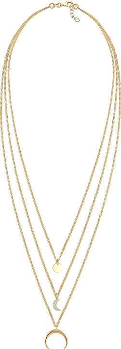 Immagine prodotto Elli Collana Mezza Luna Strato Cristalli Argento (Argento 925 placcato oro, Cristallo di vetro, 40 cm)