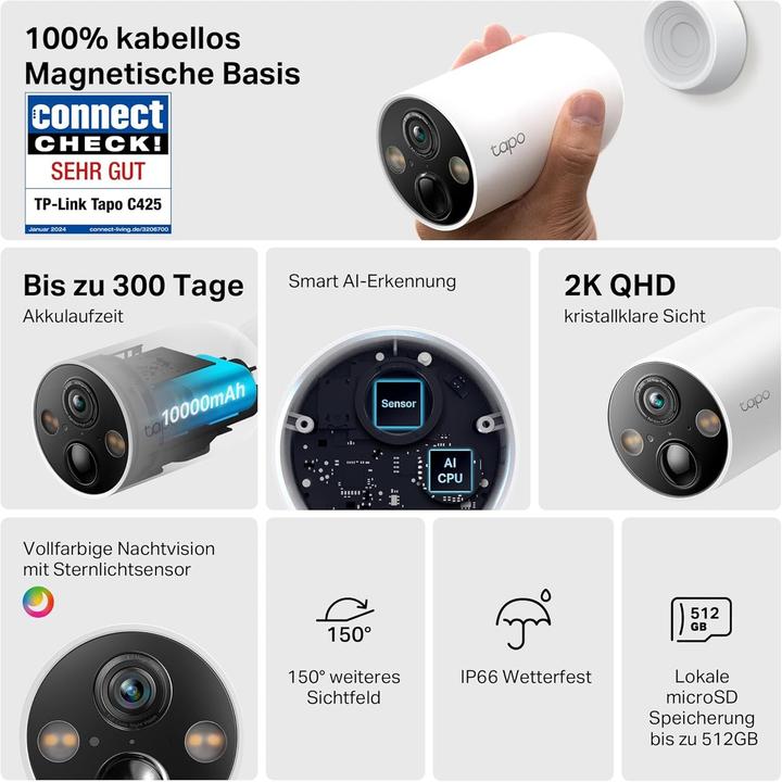 Actual product image TP-Link Tapo C425 (4-pack) (2560 x 1440 Pixels)