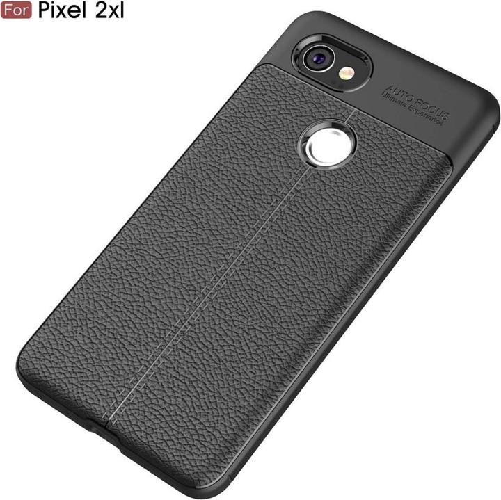 Actual product image Screenguard Google Pixel 2 XL Case Leather Design TPU Cover (Google Pixel 2 XL)