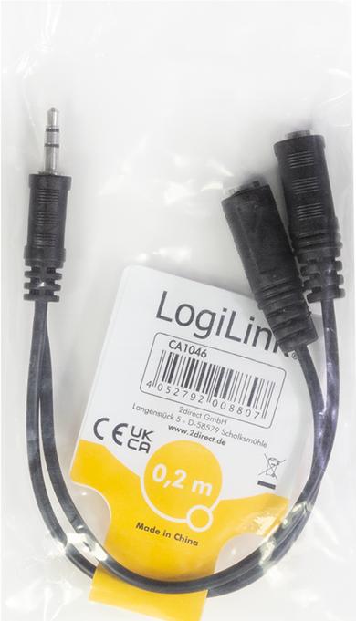 Image du produit LogiLink CA Câble de connexion (0.20 m, Câble AUX)