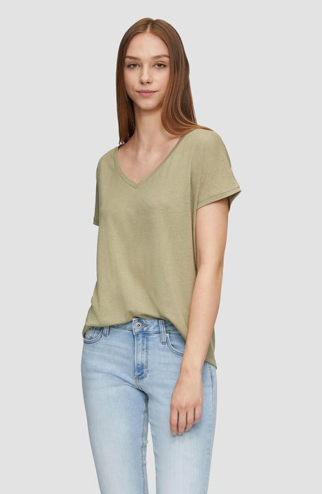 Produktbild S.Oliver T-Shirt T-Shirt aus Leinenmix im Relaxed Fit (S)