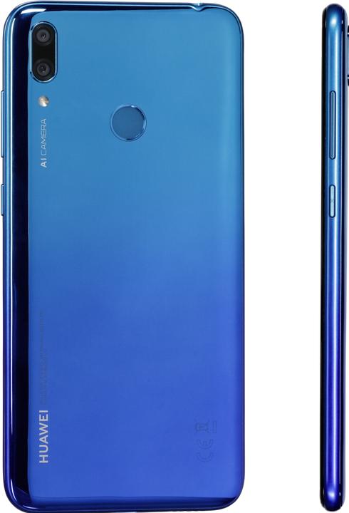 Actual product image Huawei Y7 2019 aurora blue (32 GB, Aurora Blue, 6.26", Hybrid Dual SIM, 4G)