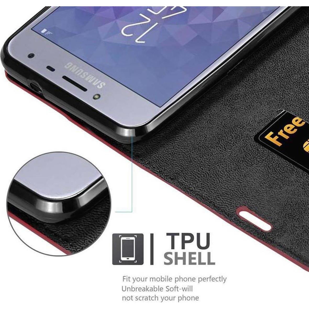 Thumbnail - Cadorabo Book Invisible Magnet Cover (Samsung Galaxy J4 (2018)), Smartphone Hülle, Rot