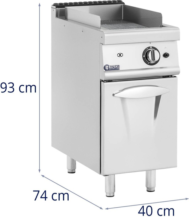 Produktbild Royal Catering Gas-Grillplatte Unterschrank 6 kW geriffelt Propan/LPG/Erdgas 50 - 300 °C (6 kW)