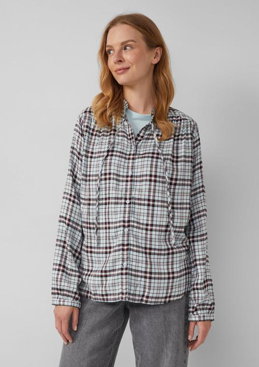 Immagine prodotto s.Oliver Bluse Karierte Hemdbluse im Relaxed Fit mit Rüschenkragen (38)
