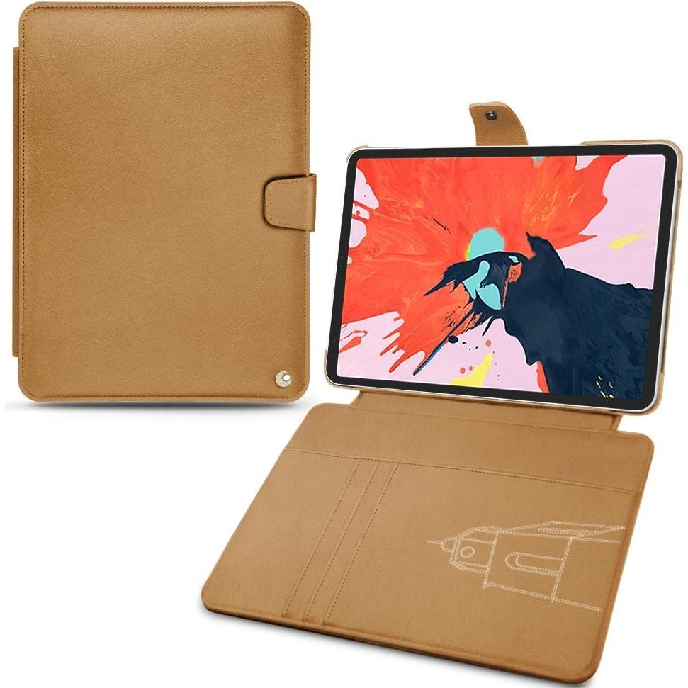 Noreve Lederschutzhülle Wallet (iPad Pro 12.9 2018 (3. Gen)), Tablet Hülle, Braun