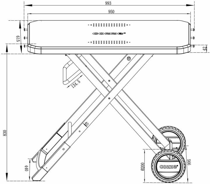 Actual product image Cozze Folding table
