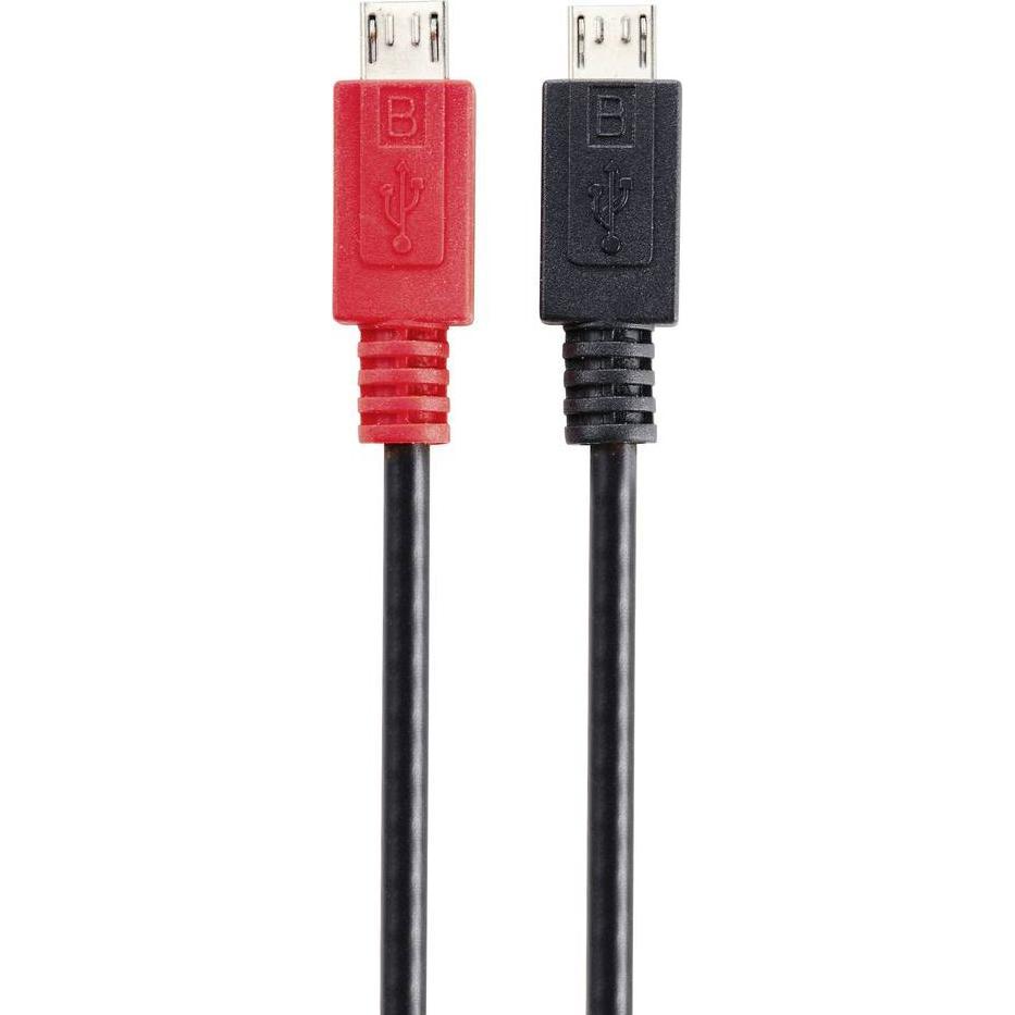 Thumbnail - Renkforce USB-Kabel USB 2.0 USB-Micro-B Stecker, USB-Micro-B Stecker 0.30 m Schw (0.30 m, USB 2.0), USB Kabel