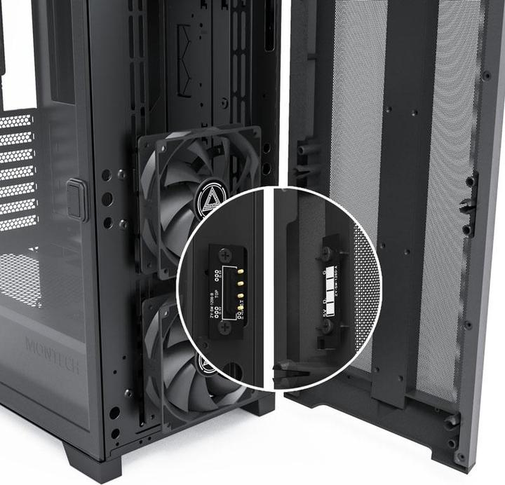 Actual product image Montech SKY ONE Lite, Midi Tower, Tempered Glass - black (mATX, Mini-ITX)