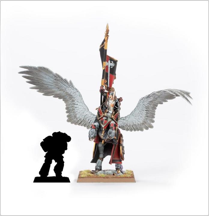 Actual product image Games Workshop Warhammer ToW - Kingdom of Bretonnia Porteur de Grande Bannière sur Pégase Royal