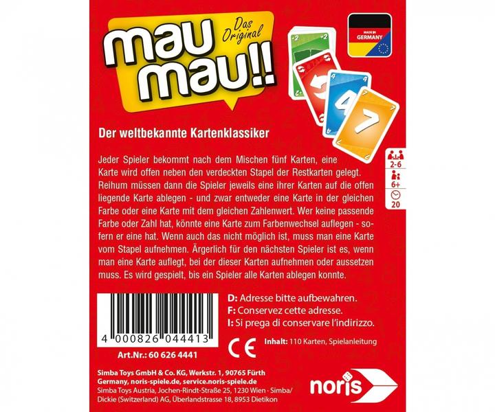 Actual product image Noris Mau Mau (German)