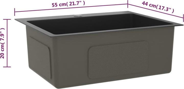 Actual product image vidaXL Küchenspüle (Fitted sink, 44 cm, 55 cm)