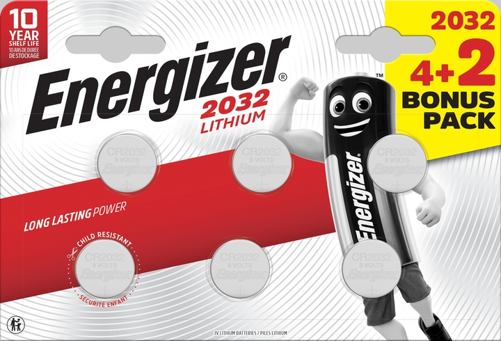 Produktbild Energizer Knopfzelle 2032 (6 Stk., CR2032, 235 mAh)