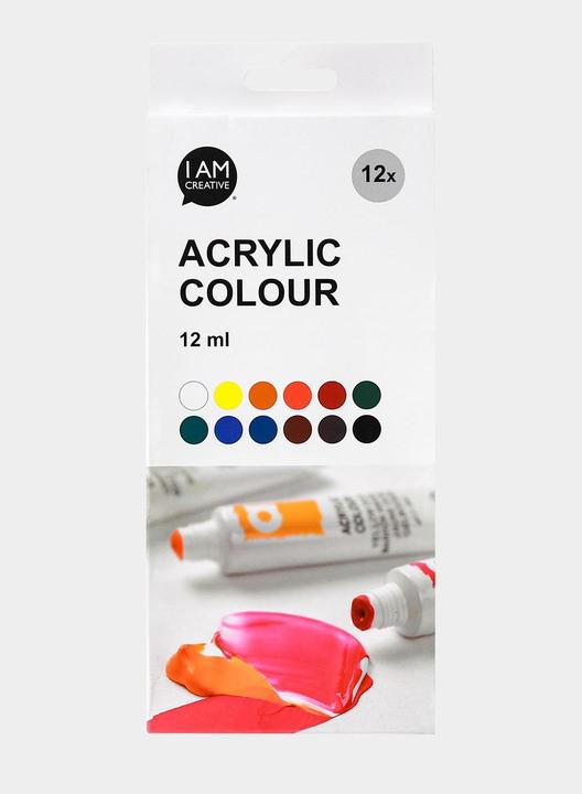 Produktbild I Am Creative Basic Acryl Set, Acrylfarben auf Wasserbasis (Bunt, 144 ml)