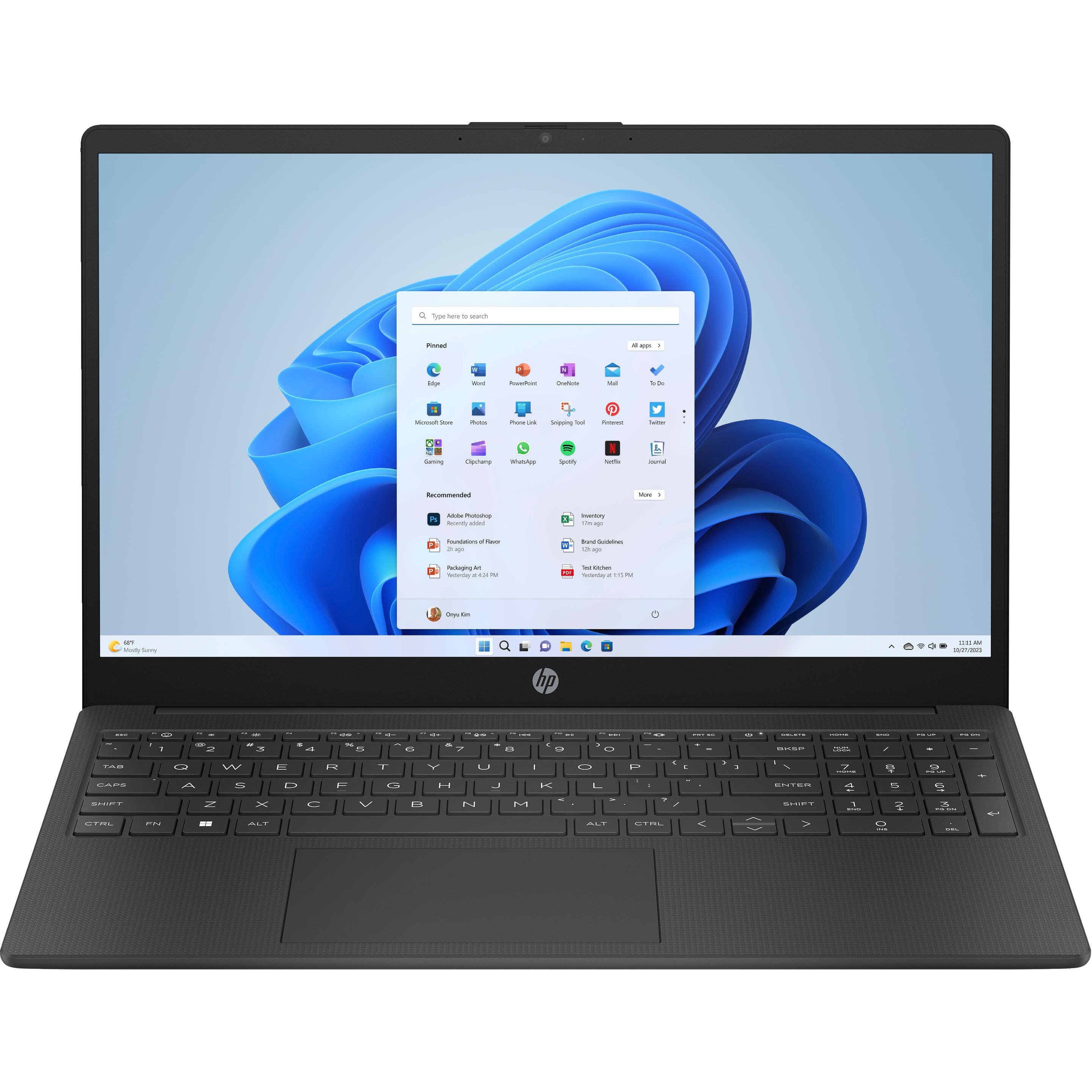 HP 15-fd0615ng (A0GJ8EA) (15.60", Intel Pentium N200, 8 GB, 512 GB, DE), Notebook, Schwarz