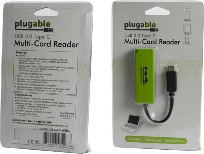 Produktbild Plugable USB C SD Card Reader (USB 3.2)