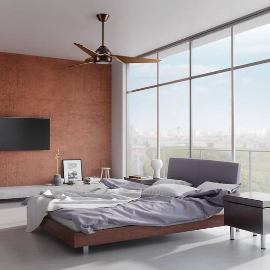 Actual product image Elstead Lighting Jade silent ceiling fan with LED light Ø152cm + remote control walnut (45 dB)
