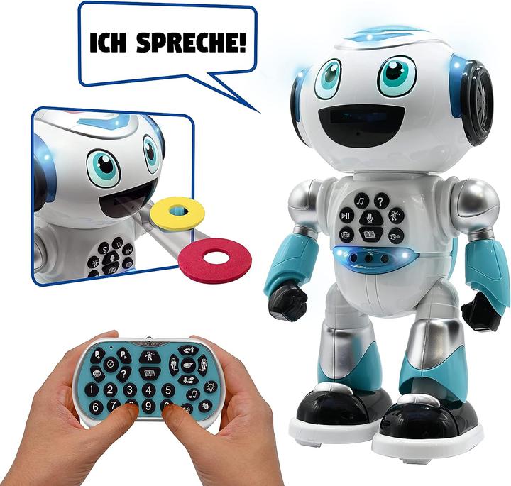 Immagine prodotto Lexibook POWERMAN ADVANCED Robot parlante per l'apprendimento, generatore di storia, dischi di tiro (Tedesco)