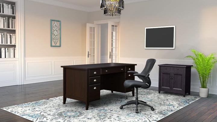 Produktbild Flash Furniture Buerostuhl mit mittelhoher Rueckenlehne Schwarzes Leder