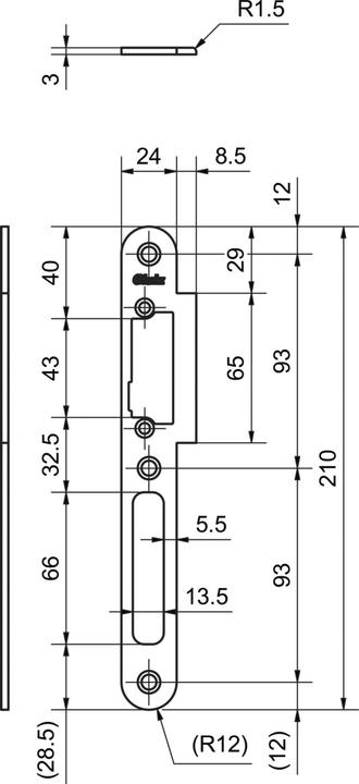 Produktbild Glutz Lappenschliessbleche 16000 (Schliessblech)