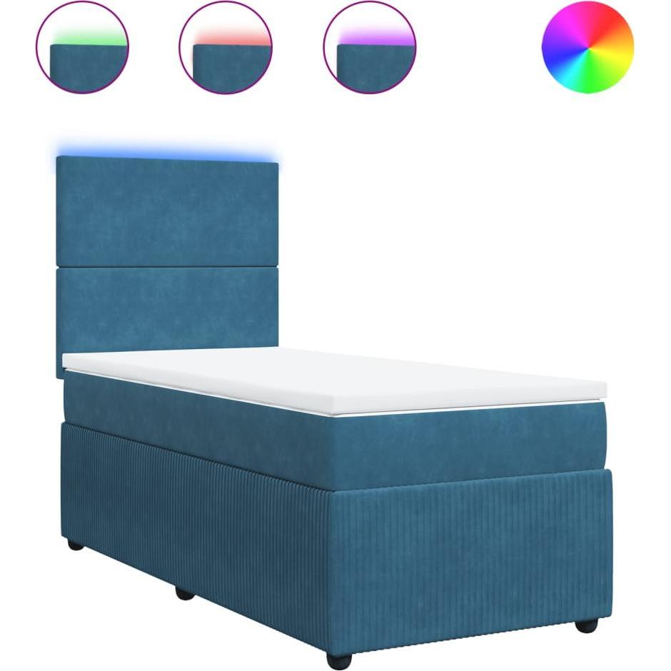 Thumbnail - VidaXL, Bett, Bo x springbett mit Matratze 100 x 200 cm Samt (100 x 200 cm)