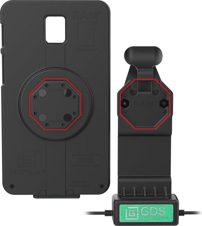 Image du produit Rammount RAM Mounts GDS Uni-Conn Ladestation - 2-Lochmuster AMPS - USB-C & USB-A-Anschluss - Schrauben-Set