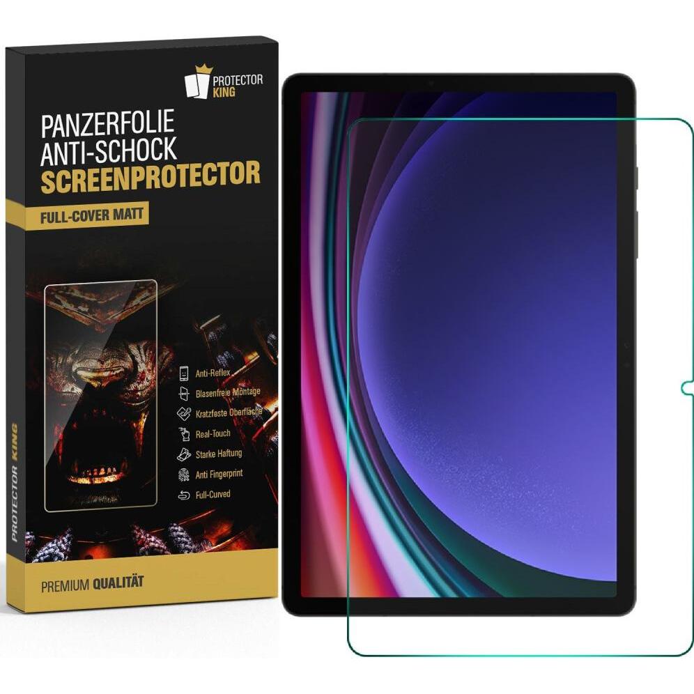 Protectorking 4x Panzerfolie Anti-Shock matt entspiegelt (4 Stück, Galaxy Tab S9 Plus), Tablet Schutzfolie