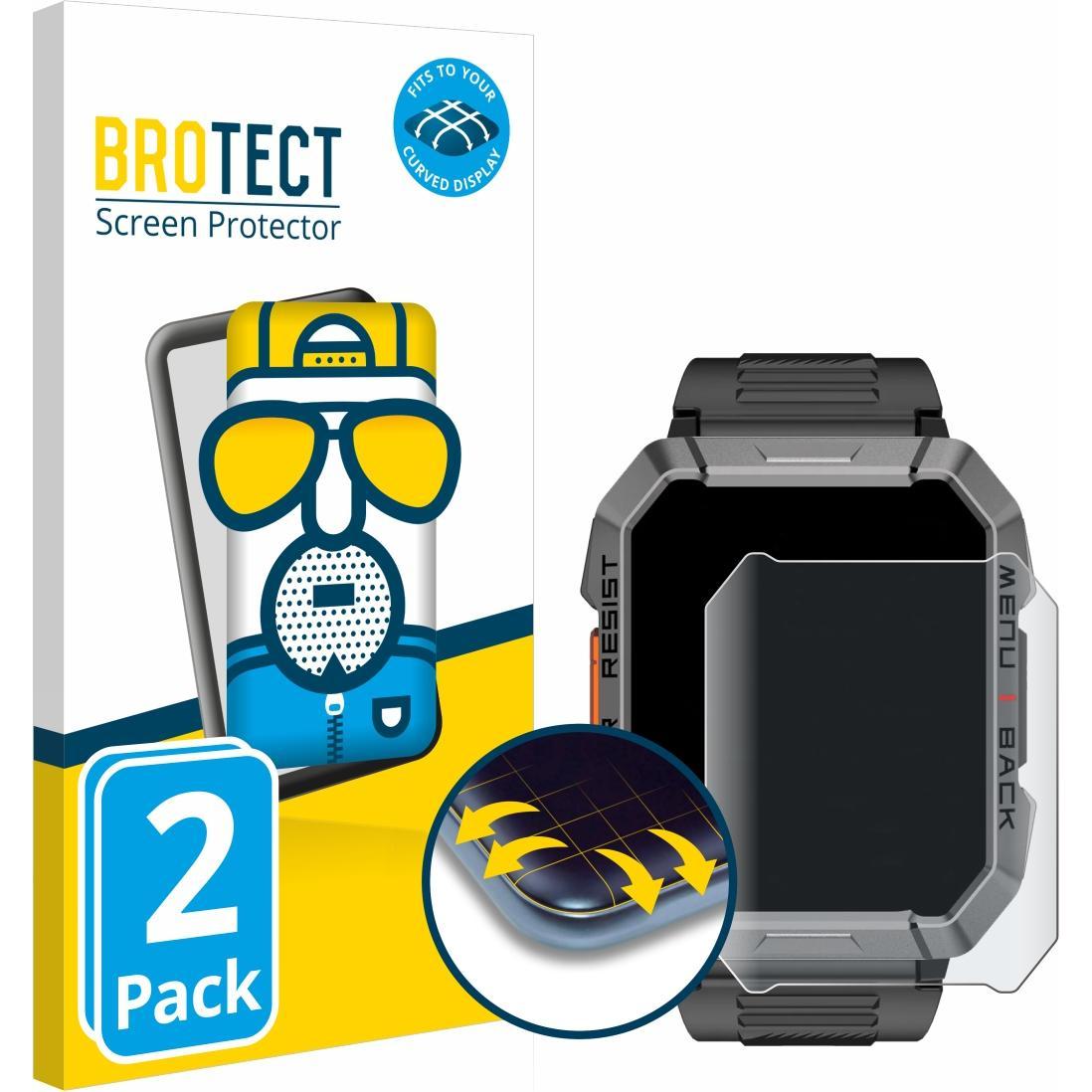 BROTECT Fullscreen Schutzfolie Displayschutz Folie Matt Entspiegelungsfolie, Smartwatch Schutzfolie, Grau