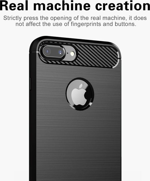 Immagine prodotto Cadorabo TPU Ultra sottile in acciaio inossidabile al carbonio Combi Cover (Apple iPhone 7 Plus, Apple iPhone 7s Plus)