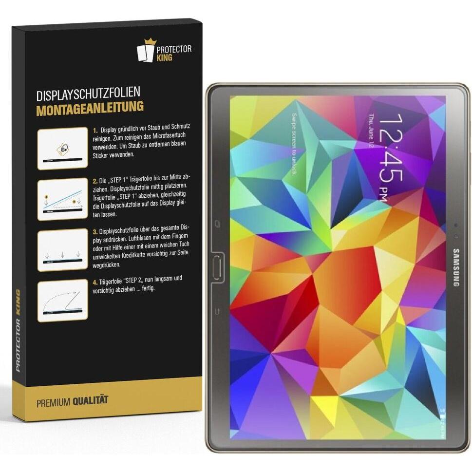 Protectorking 3x Panzerfolie Anti-Shock HD Klar (3 Stück, Galaxy Tab S 10.5), Tablet Schutzfolie