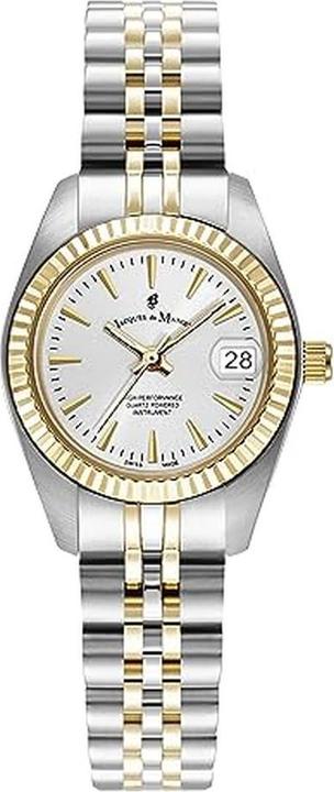 Jacques du Manoir Elegant Two-Tone Analog Watch with Stainless Steel Band (Analogue wristwatch, 26 mm)